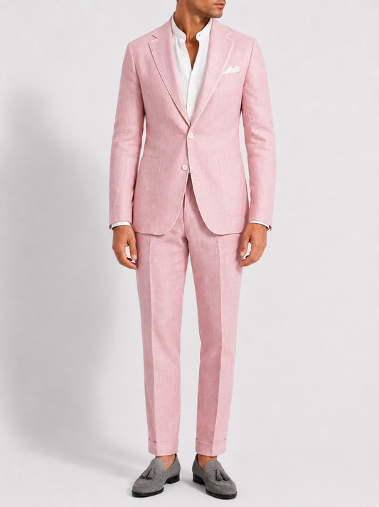 Blush Pink Linen Blazer