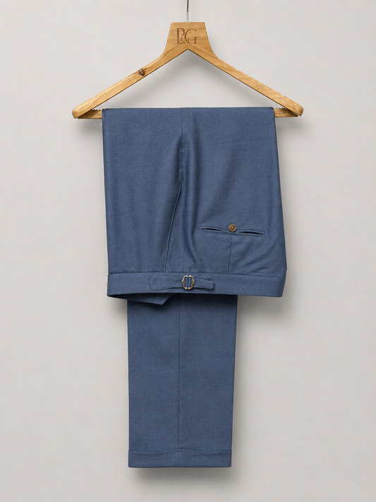 Azure Blue Linen Trouser
