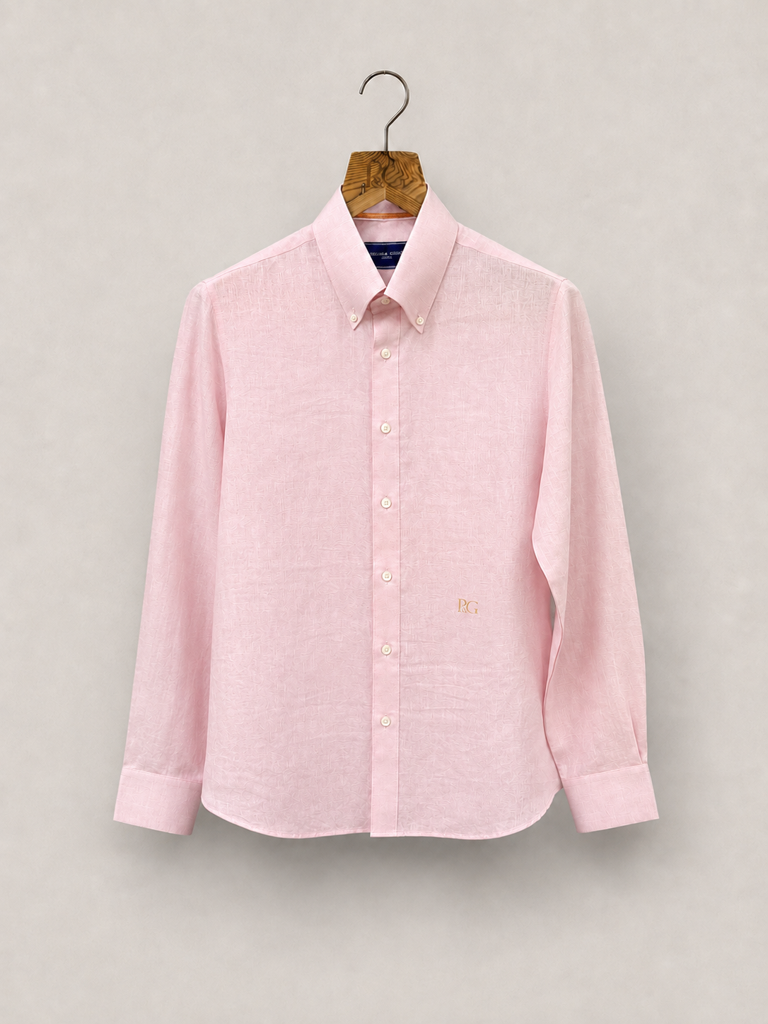 Blush Pink Pure Linen Button-Down Shirt