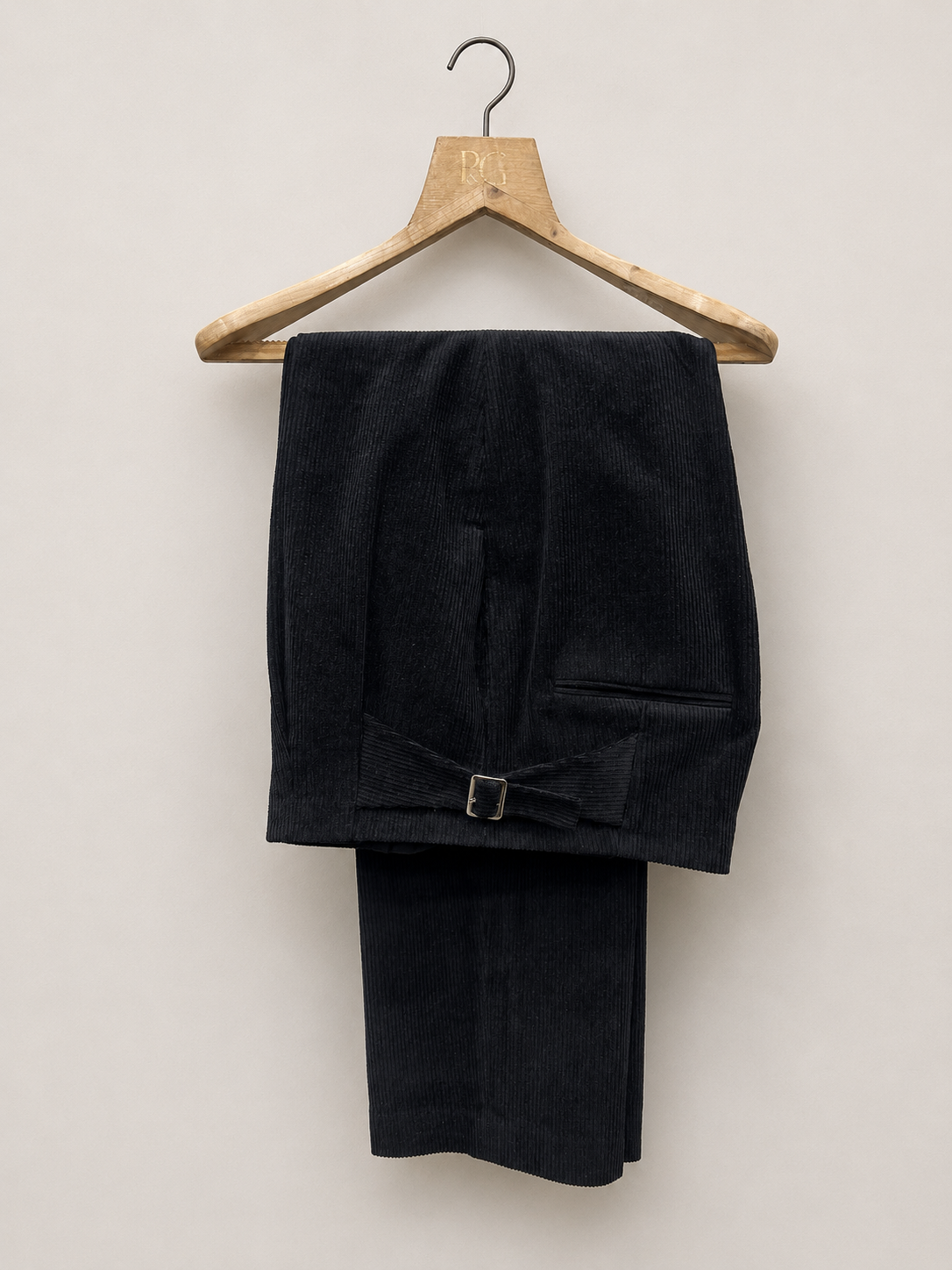 Black Hollywood Waistband Corduroy Trousers