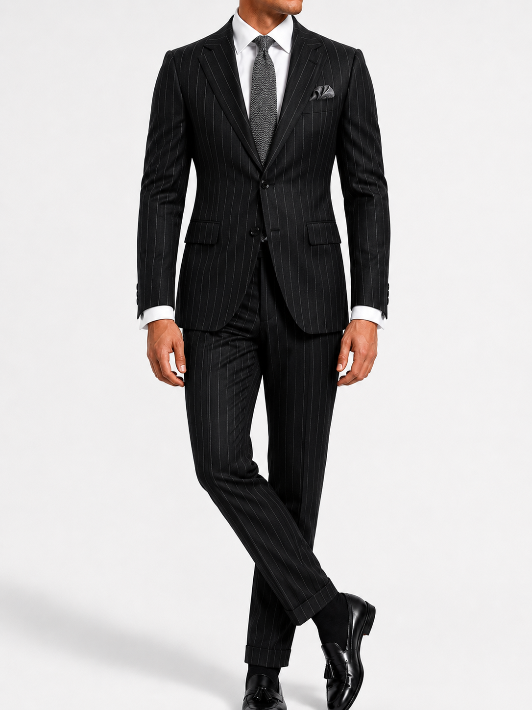 Black Pinstripe Business Blazer