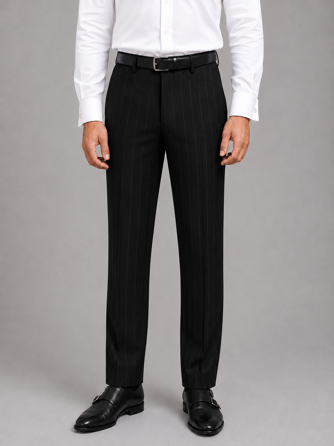 Black Pinstripe Tailored Trouser
