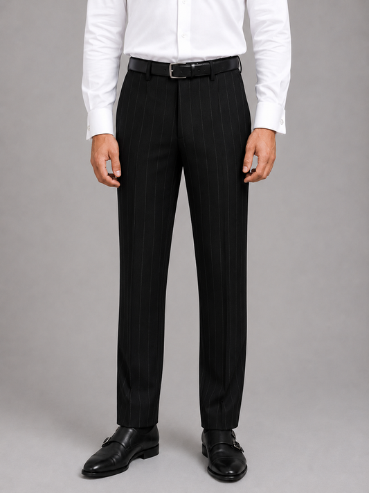 Black Pinstripe Tailored Trouser