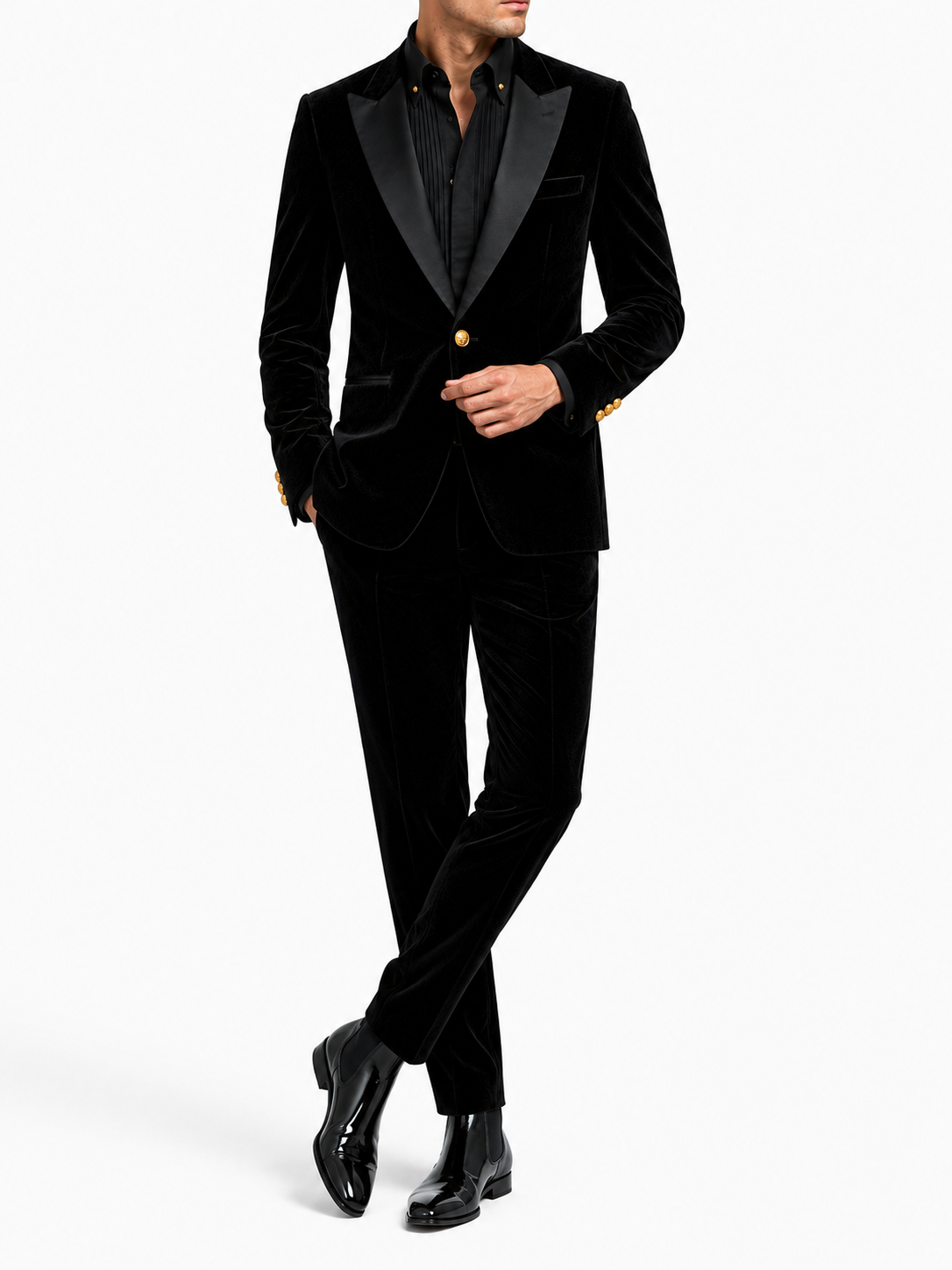 Midnight Noir Velvet Tuxedo Blazer
