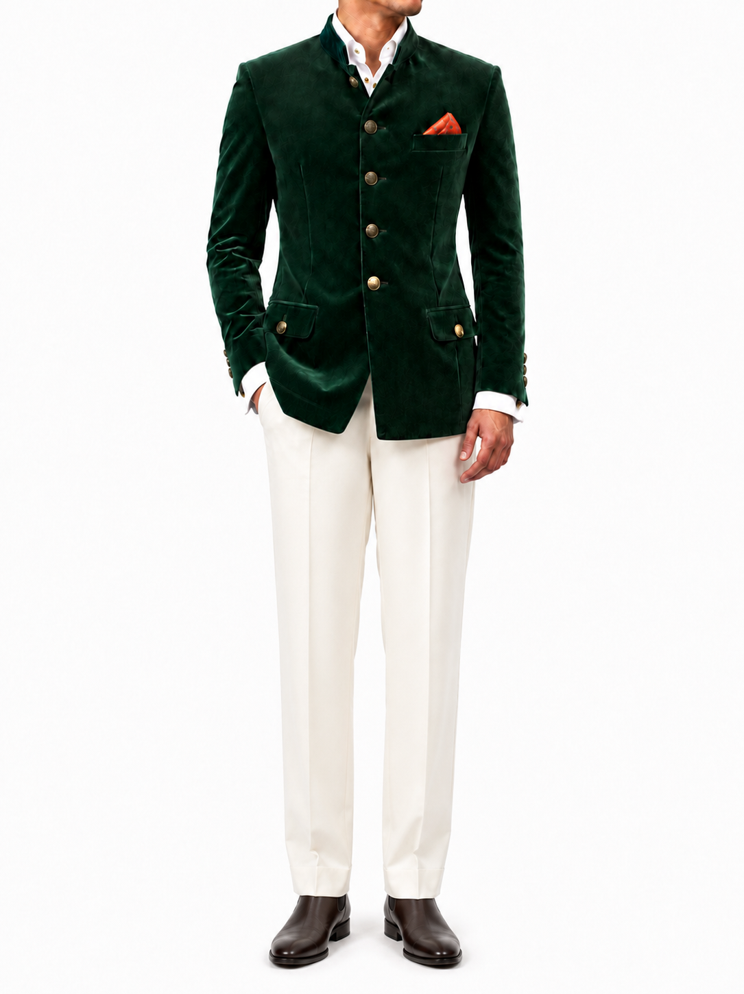 Emerald Velvet Bandhgala