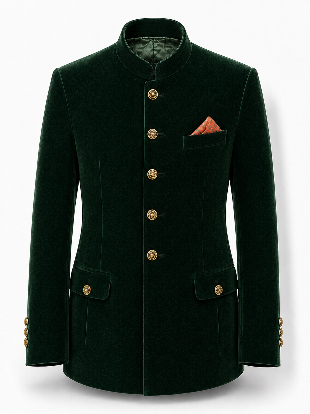 Emerald Velvet Bandhgala