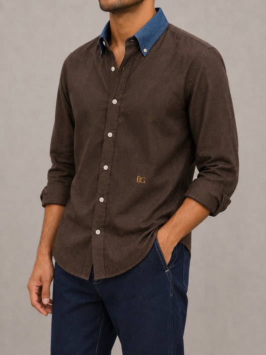 Chocolate Indigo Linen Shirt