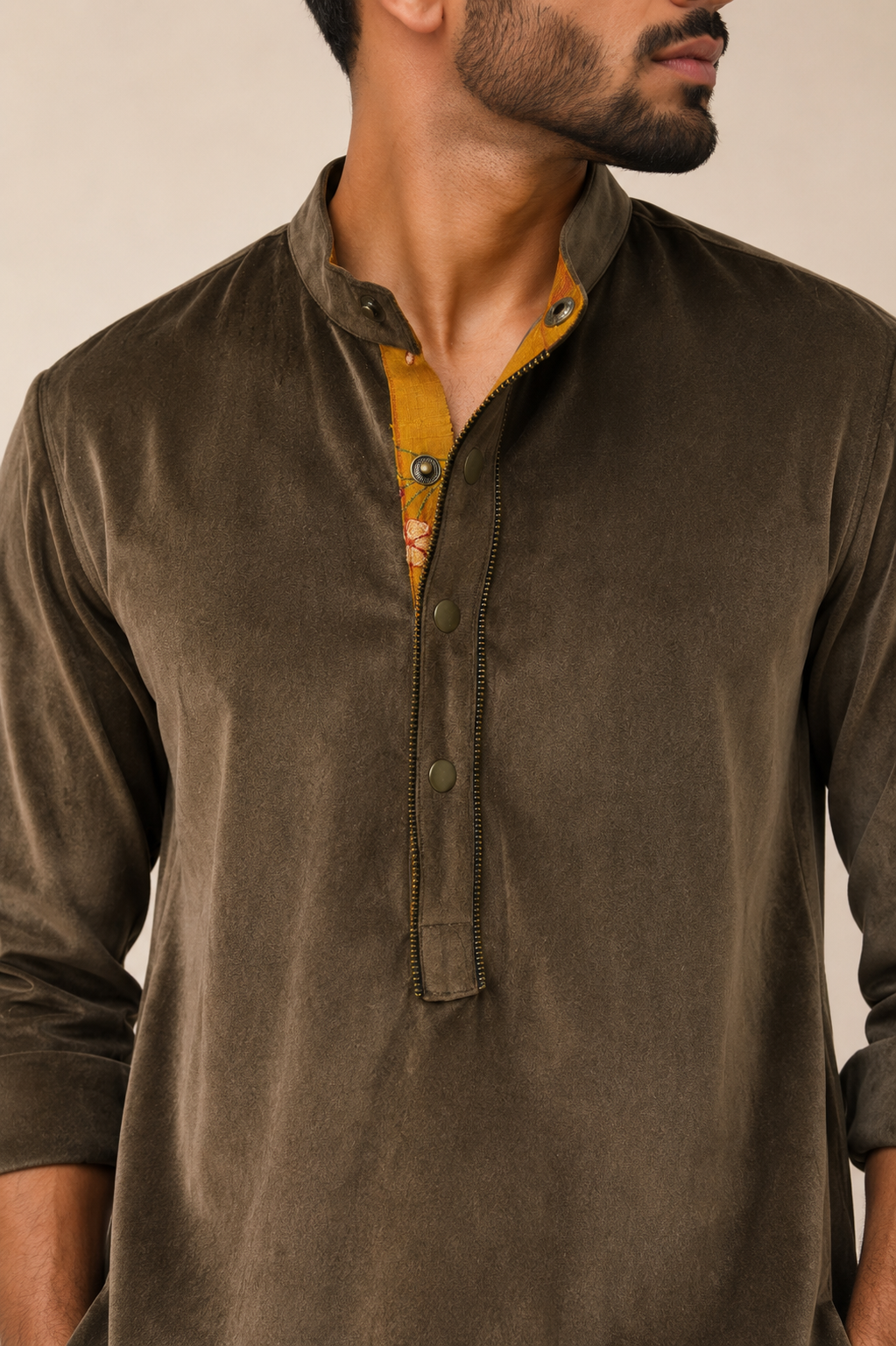 Mocha Velvet Kurta