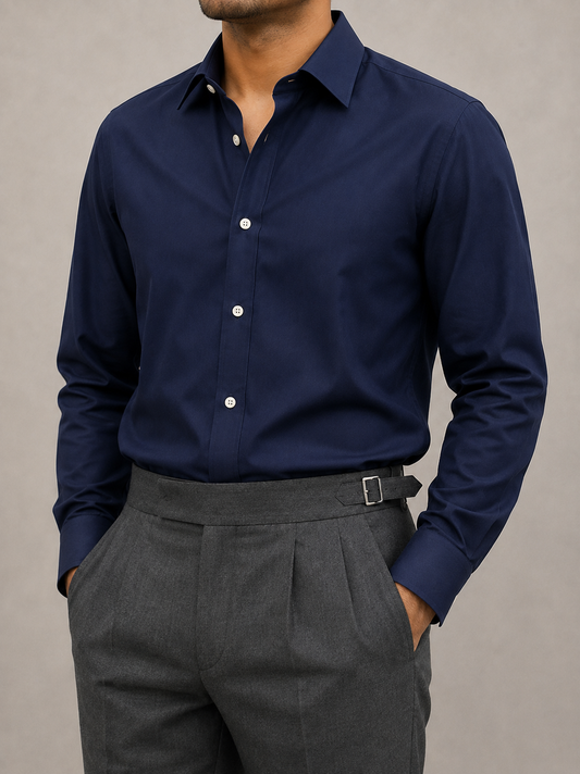 Midnight Navy French Cuff Shirt
