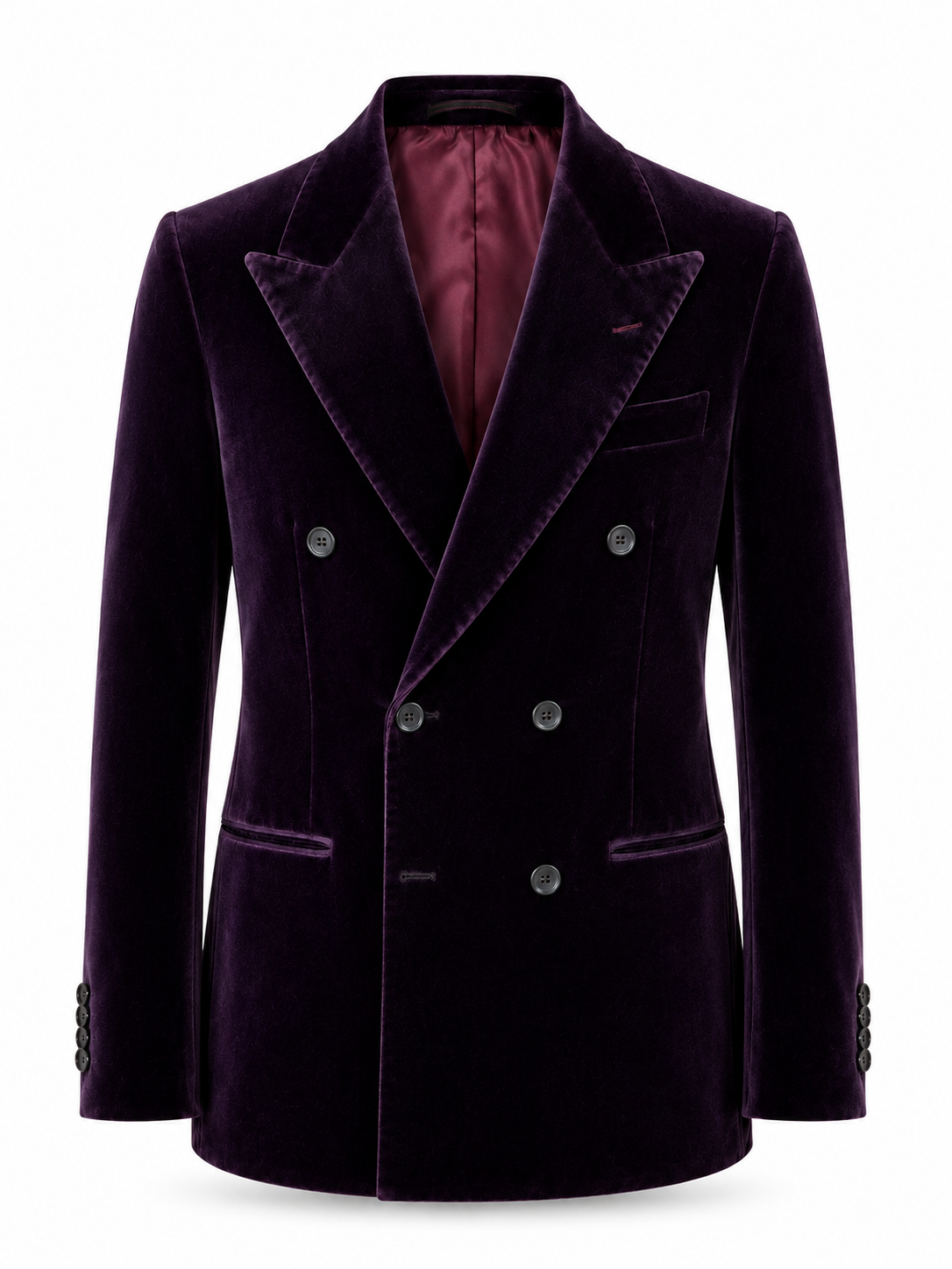 Royal Plum Velvet Double-Breasted Tuxedo