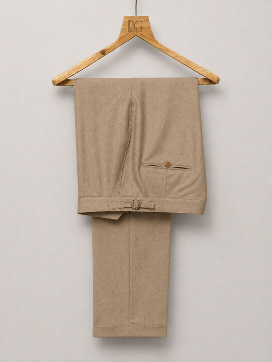Deep Beige Linen Trouser