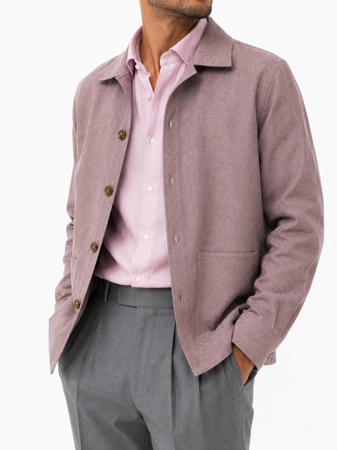 Dusty Pink Linen Shacket