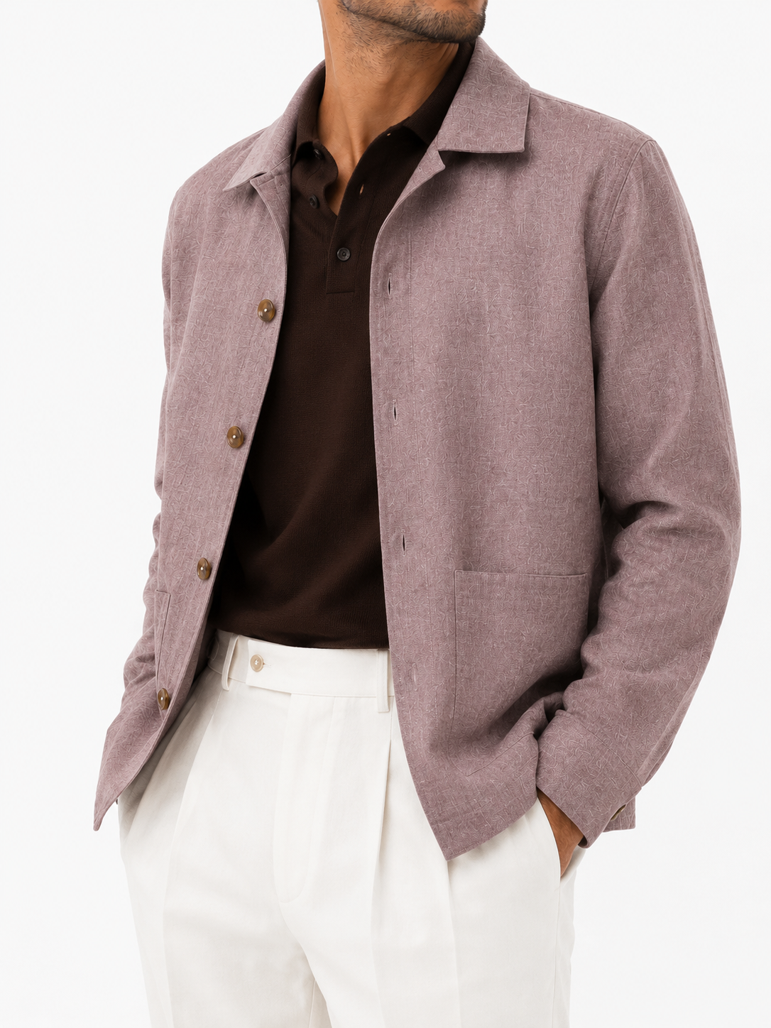 Dusty Pink Linen Shacket