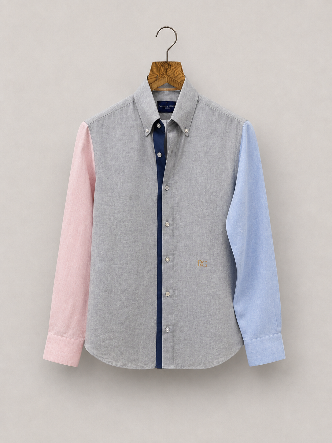 Monaco Color-Block Linen Shirt