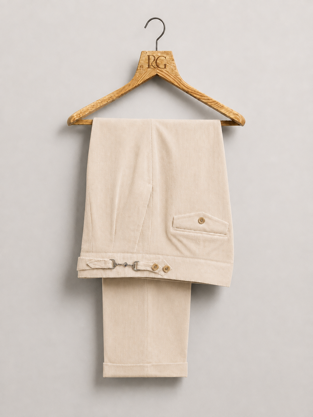 Ivory Fine-Wale Corduroy Gurkha Trousers