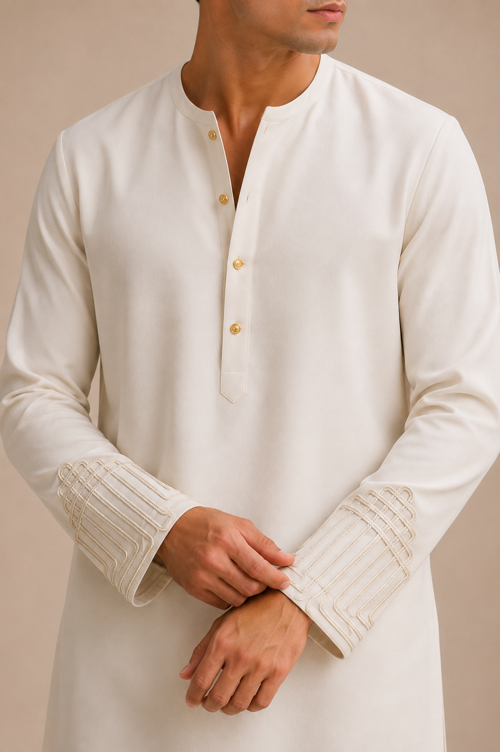 Ivory Tenzin Embroidered Kurta
