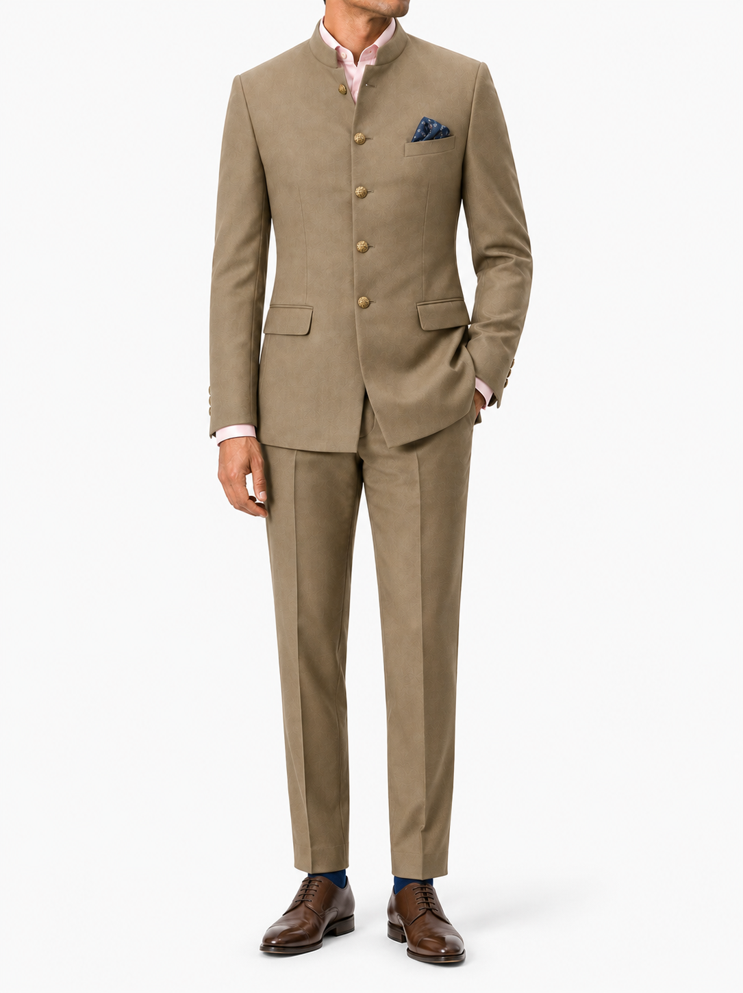 Sandstone Beige Bandhgala