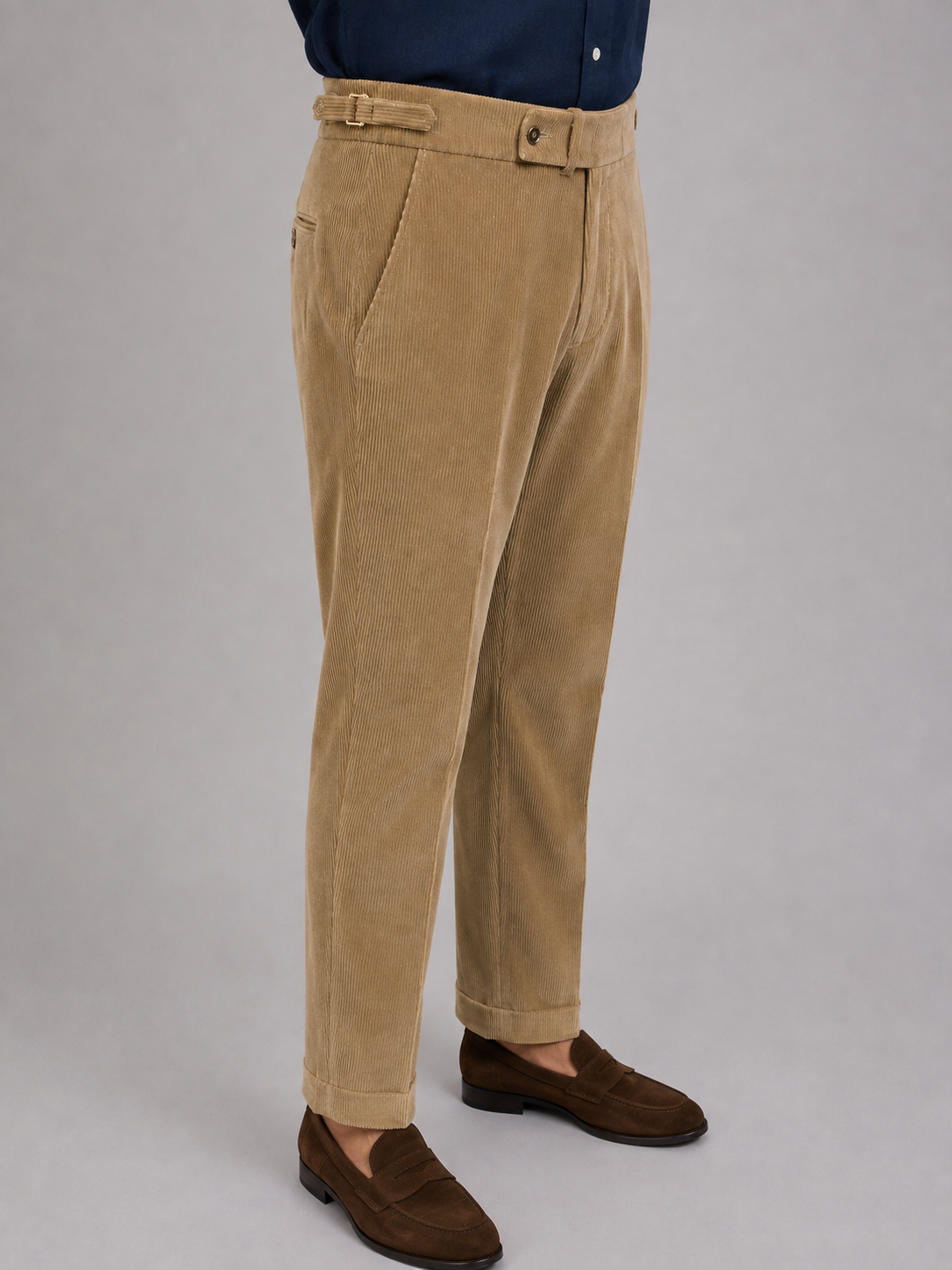 Camel Corduroy Gurkha Trousers