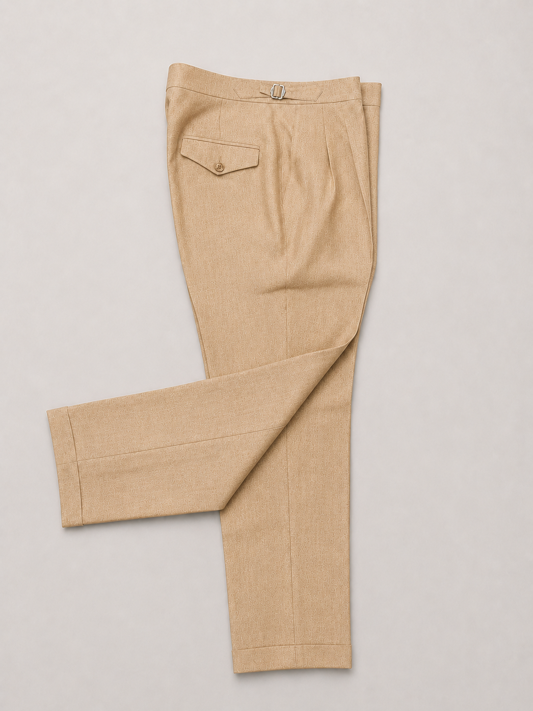 Light Camel Linen 2 Pleat Trousers