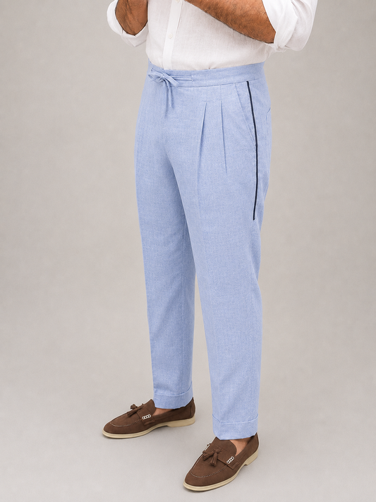 Ice Lilac Linen Blend Lounge Trousers