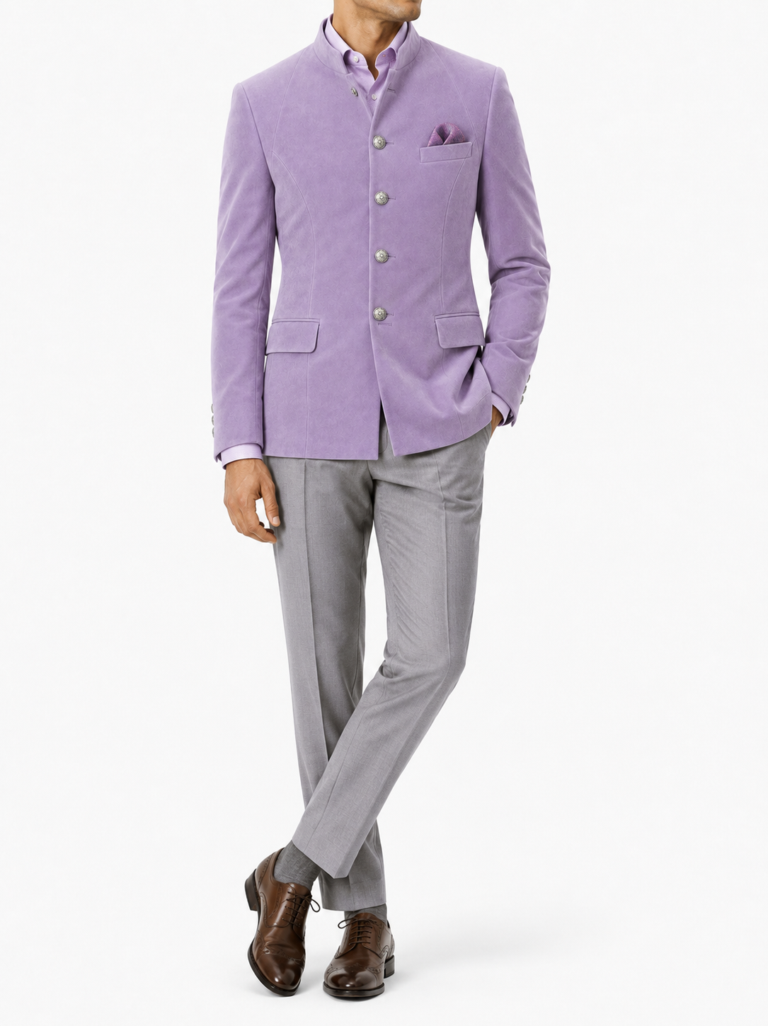 Lavender Royale Bandhgala