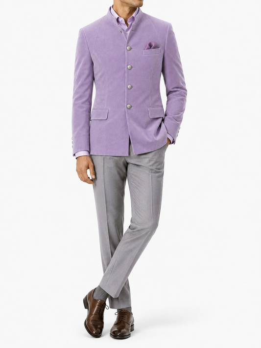 Powder Blue Linen Bandhgala
