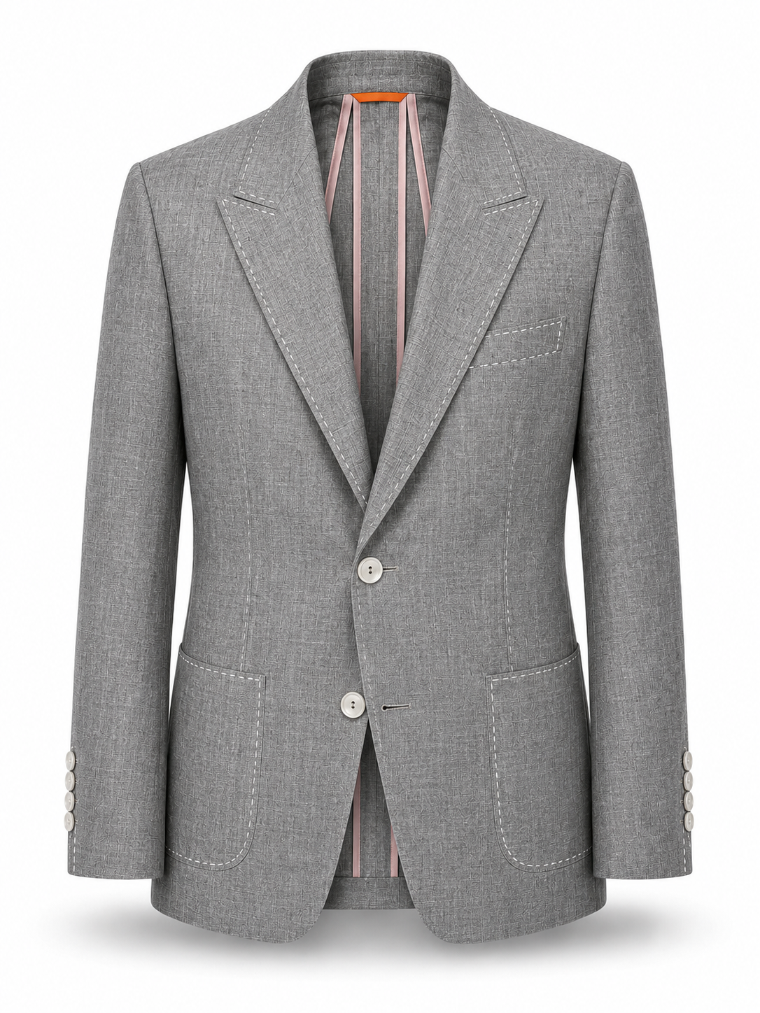 Ash Grey Unlined Linen Blazer