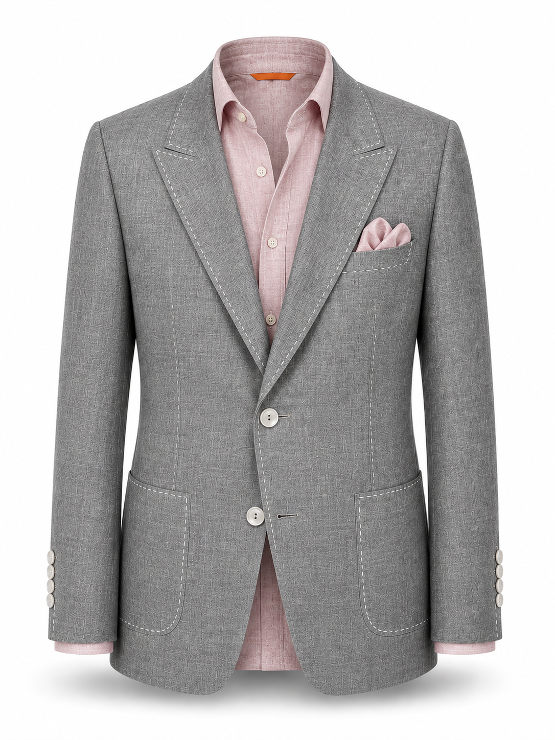 Ash Grey Unlined Linen Blazer