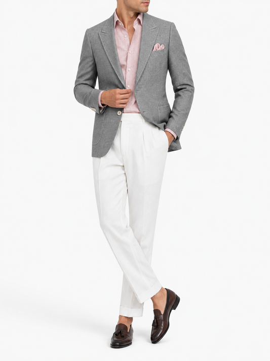 Ash Grey Unlined Linen Blazer