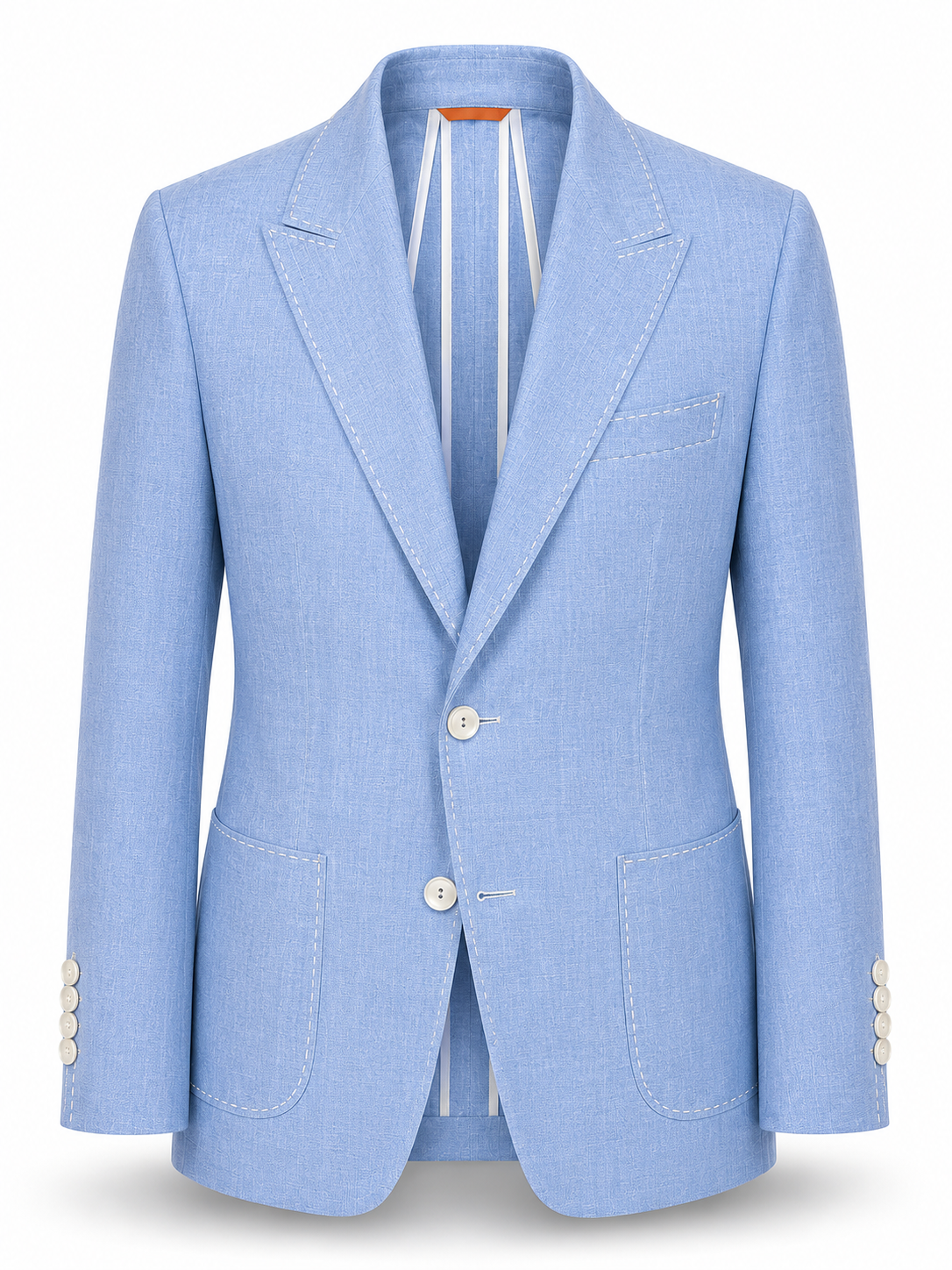 Azure Blue Unlined Linen Blazer