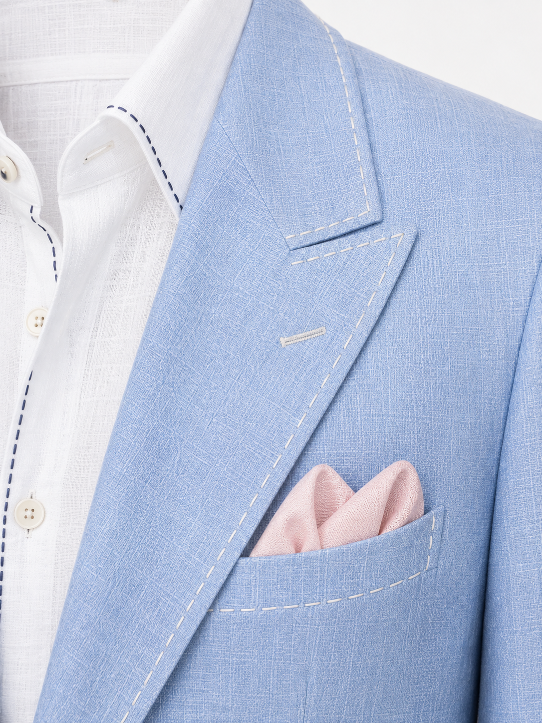 Azure Blue Unlined Linen Blazer