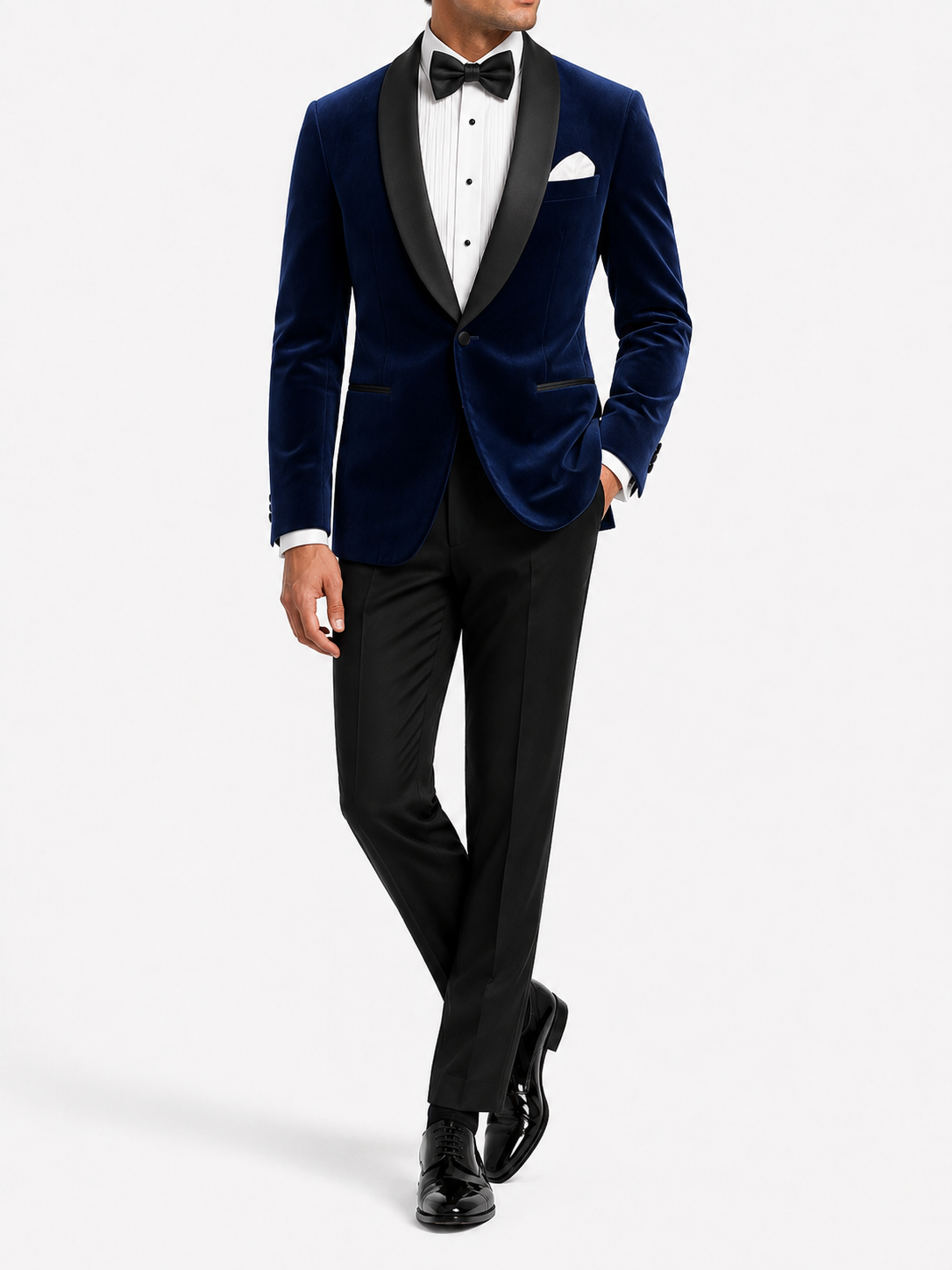 Midnight Navy Velvet Tuxedo Blazer