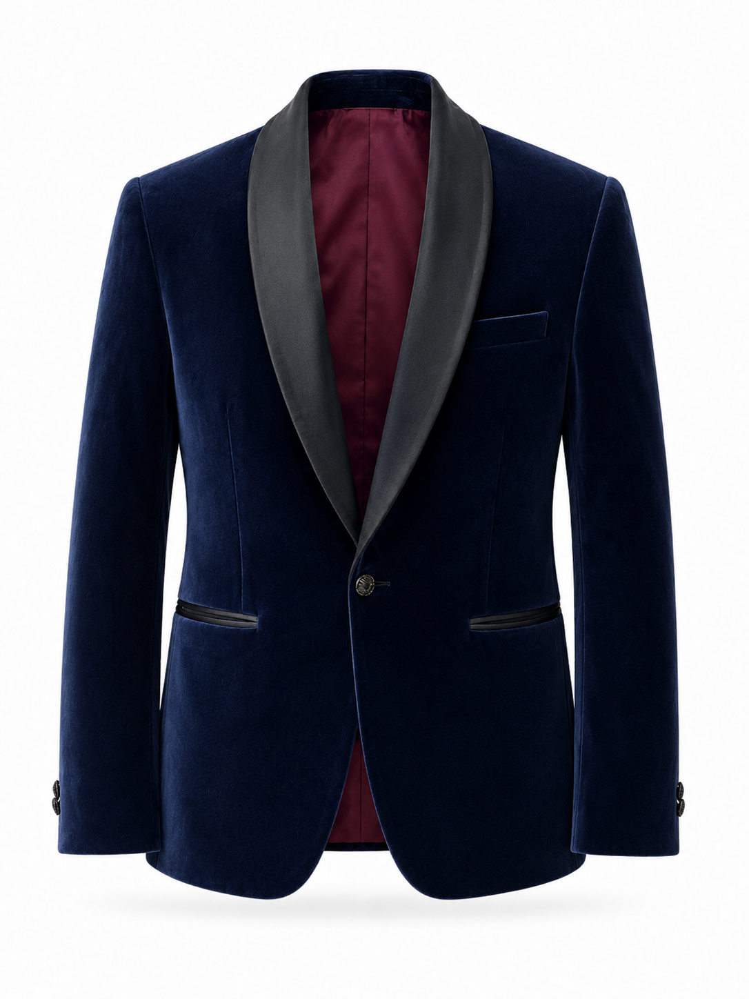 Midnight Navy Velvet Tuxedo Blazer
