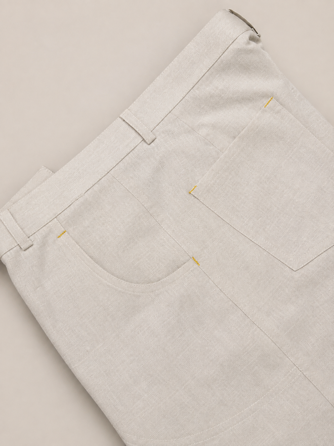 Light Beige Cotton Blend Lounge Trousers