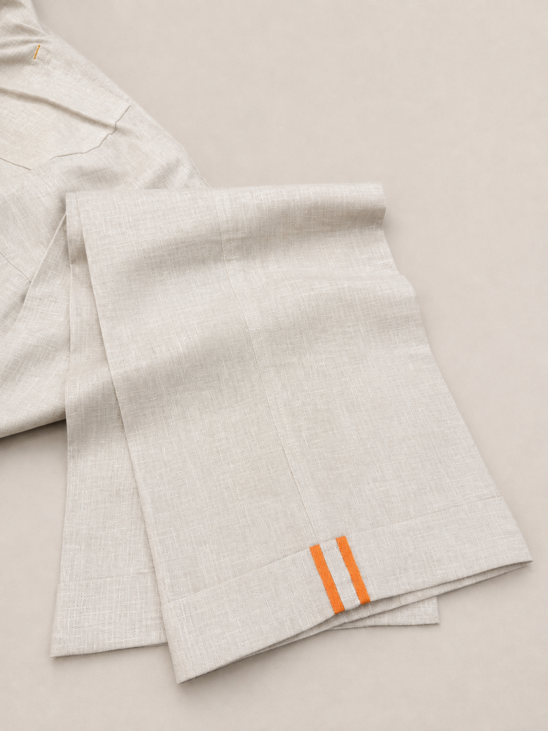 Light Beige Cotton Blend Lounge Trousers