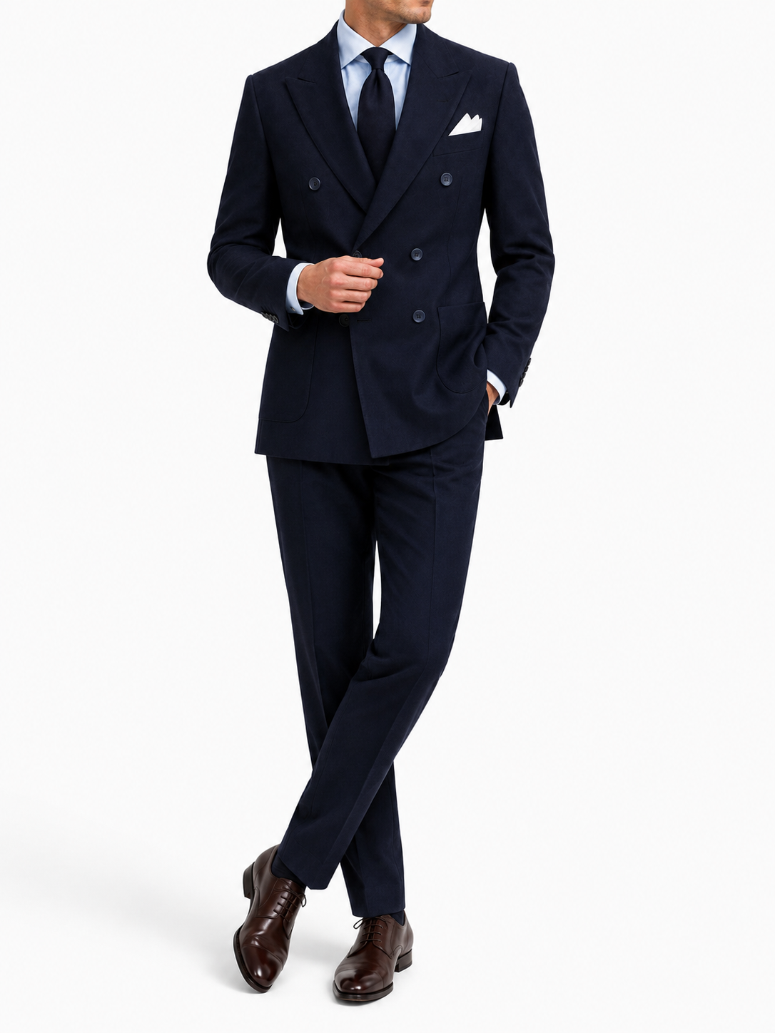 Midnight Navy Double-Breasted Blazer