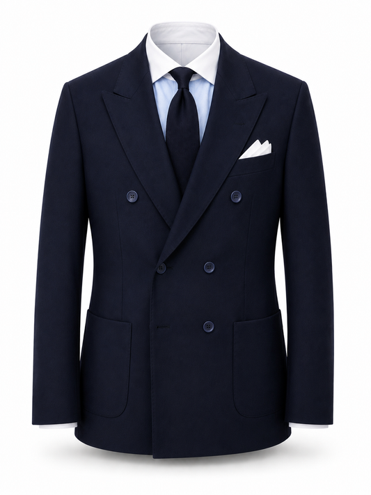 Midnight Navy Double-Breasted Blazer