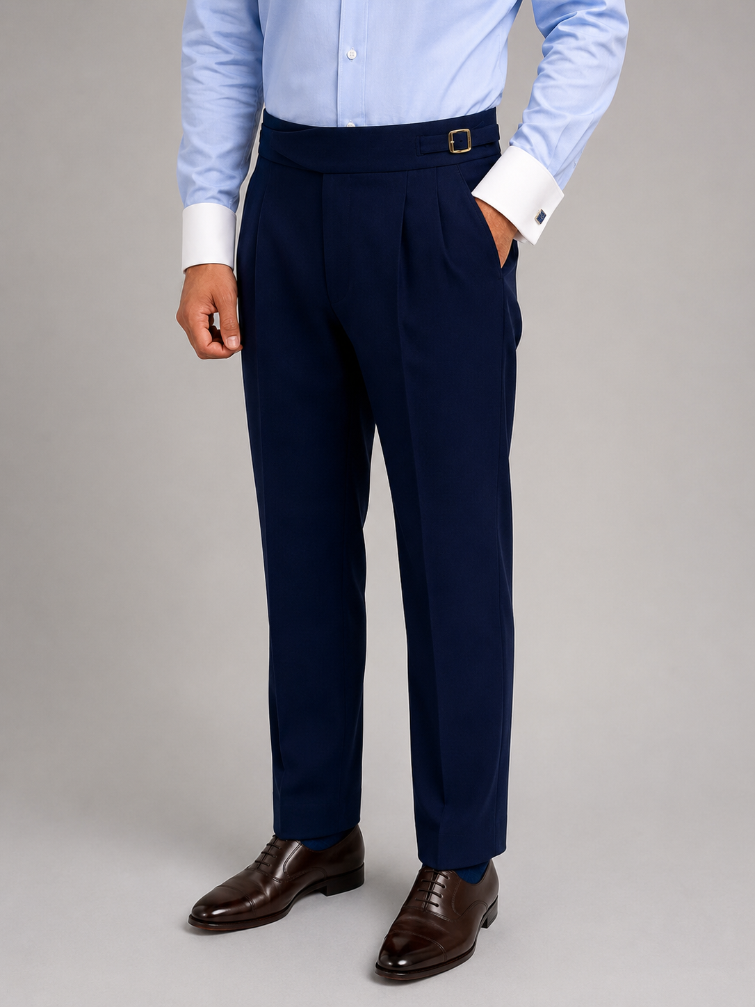 Midnight Navy Double Buckle Gurkha Trousers