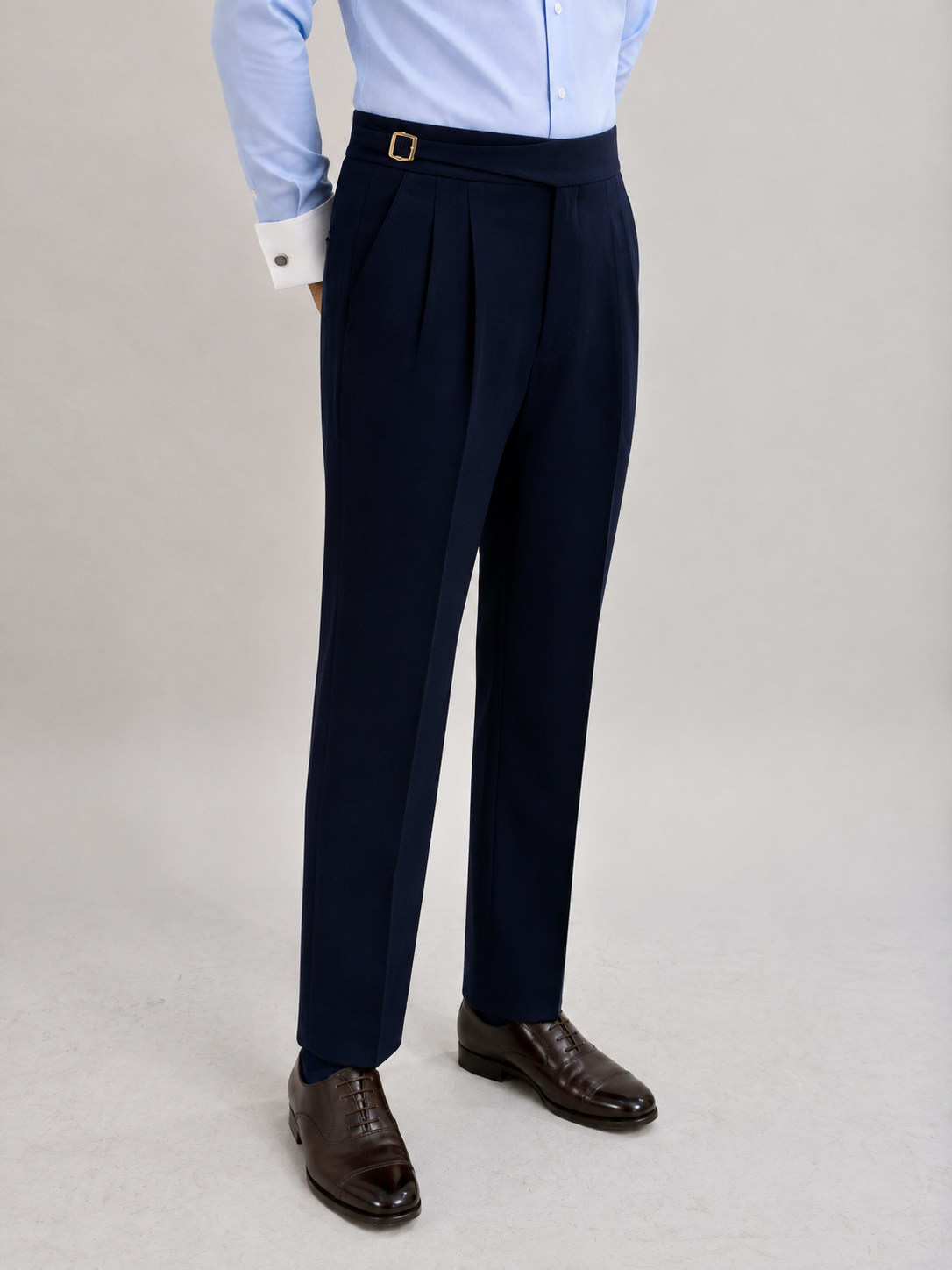 Midnight Navy Double Buckle Gurkha Trousers