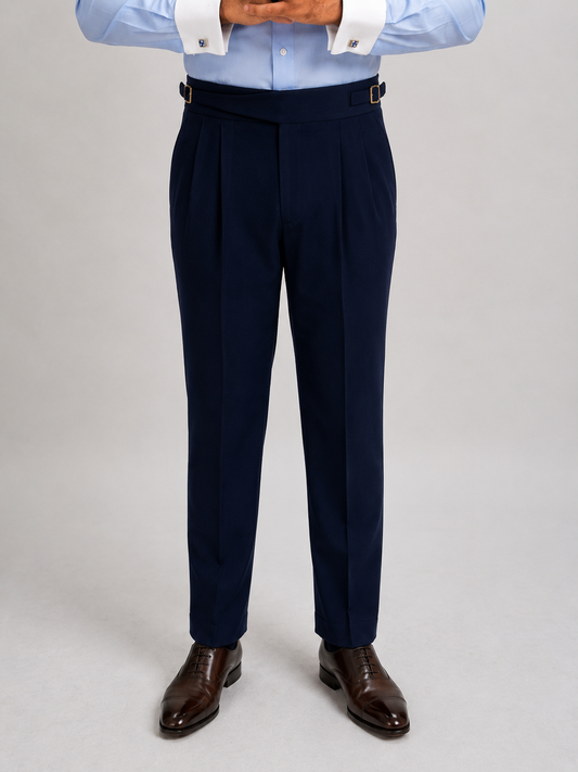 Midnight Navy Double Buckle Gurkha Trousers