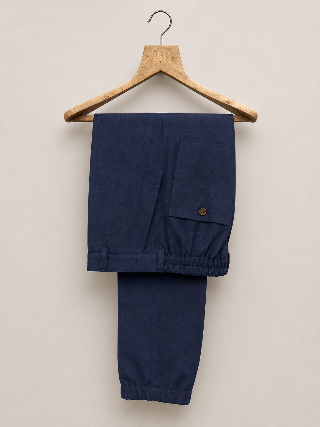 Midnight Navy Linen Lounge Jogger Trousers