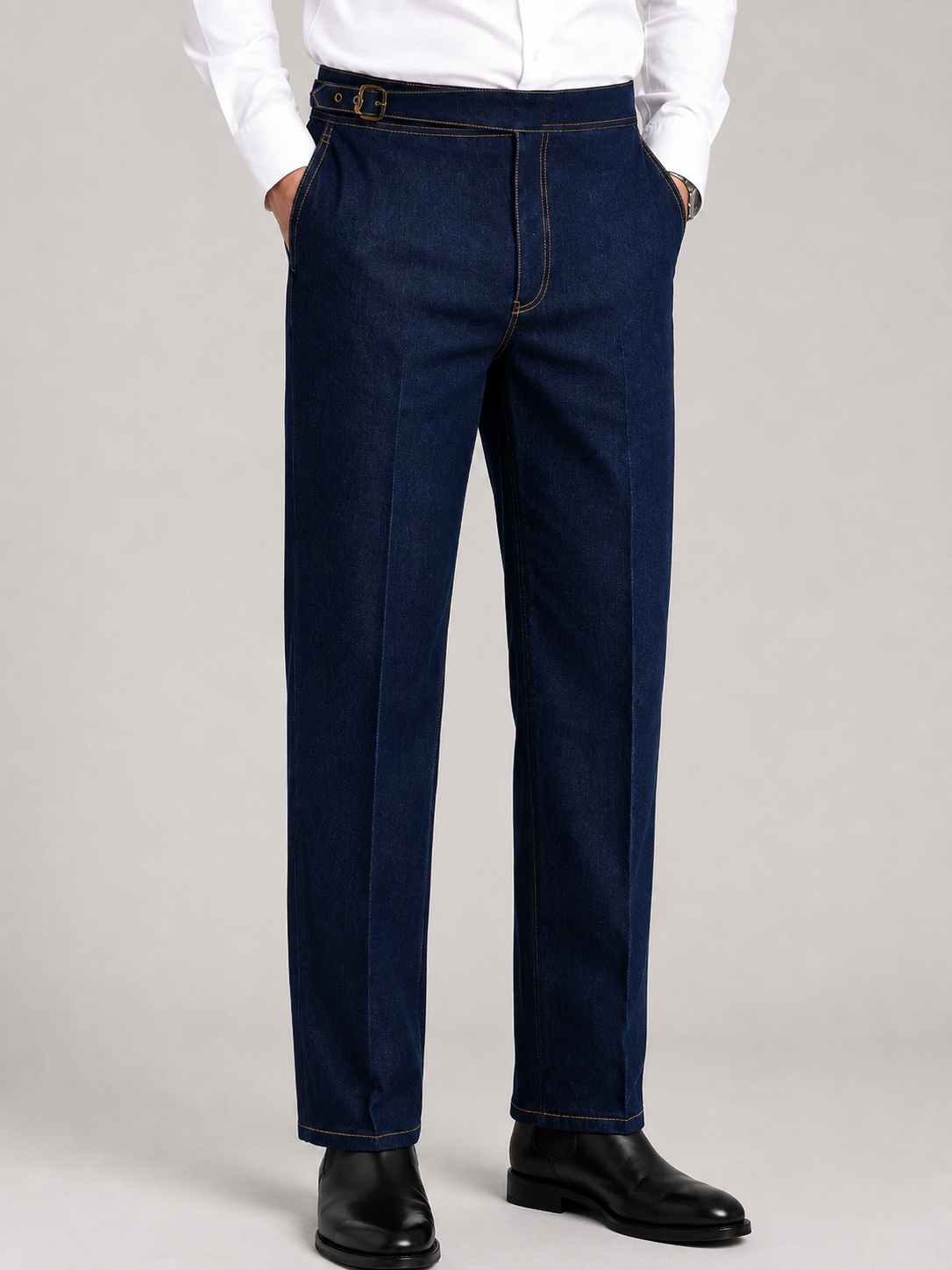 Midnight Blue Gurkha Denim Trousers