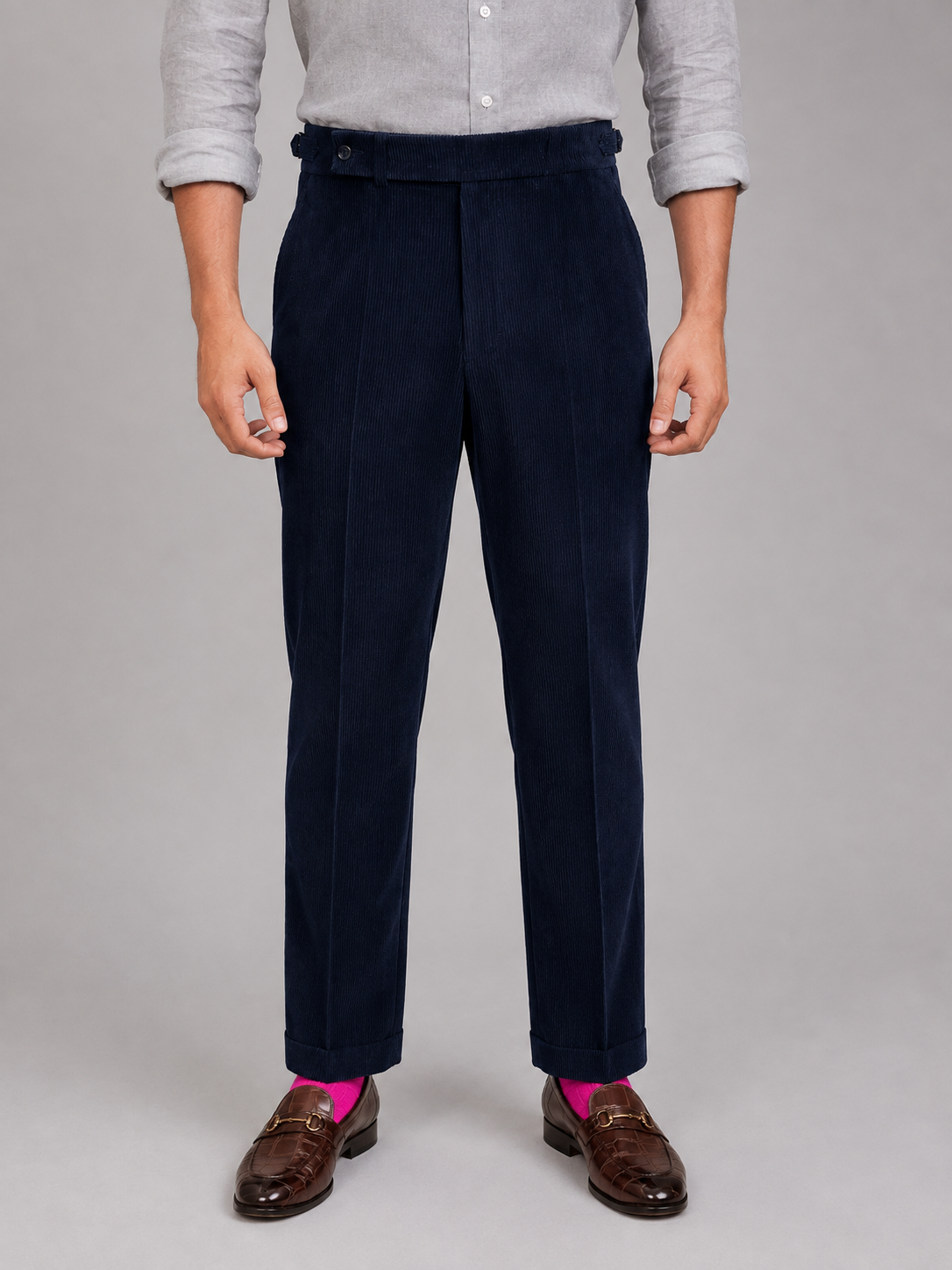 Midnight Navy Corduroy Gurkha Trousers