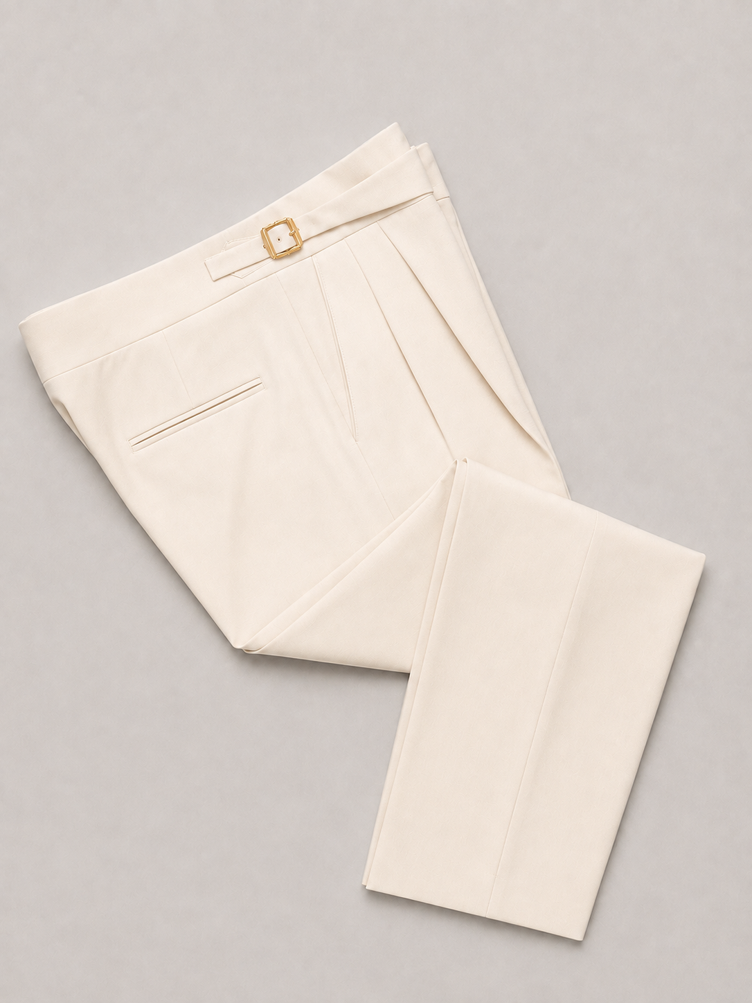 Ivory Double Buckle Gurkha Trousers