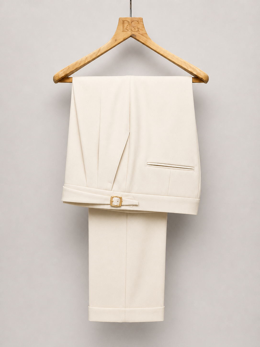 Ivory Double Buckle Gurkha Trousers
