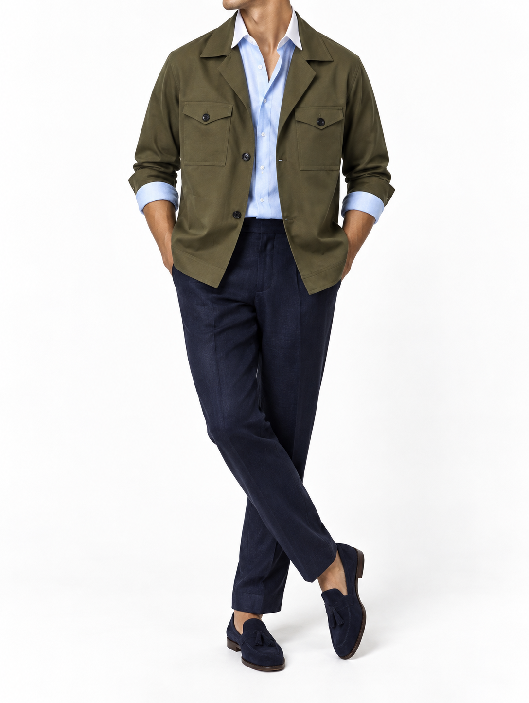 Olive Green Cotton Shacket