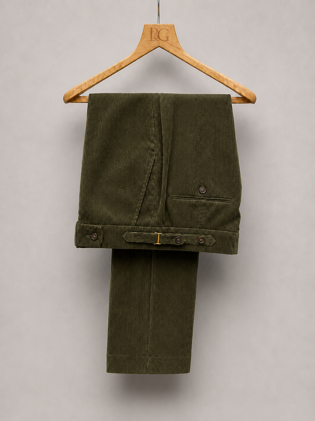 Olive Green Corduroy Gurkha Trousers