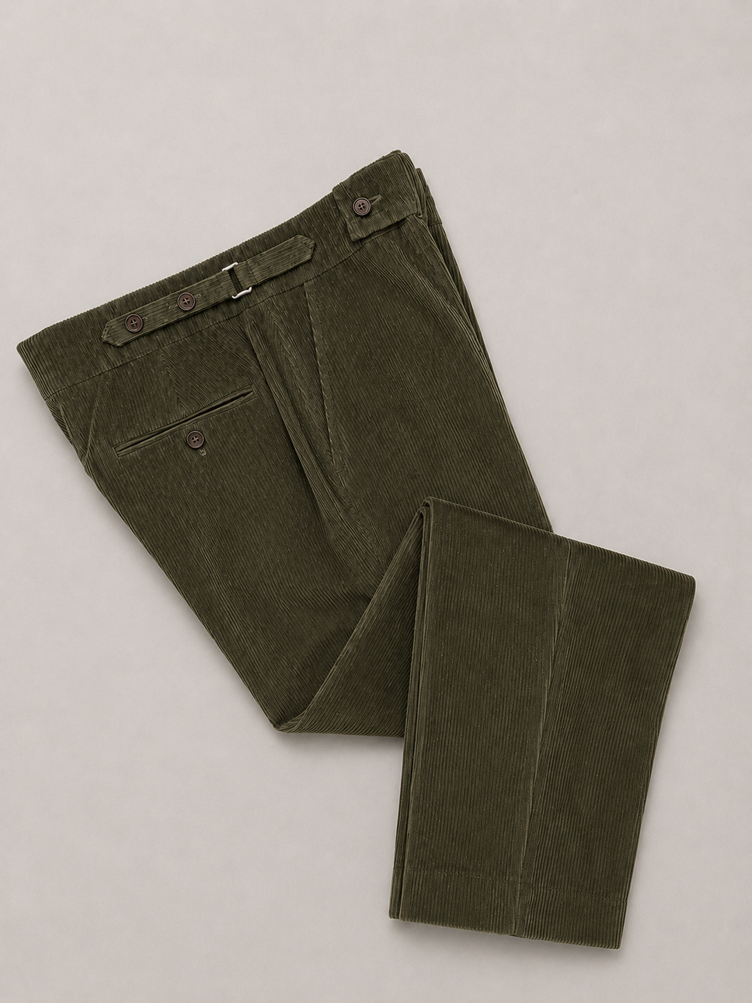 Olive Green Corduroy Gurkha Trousers