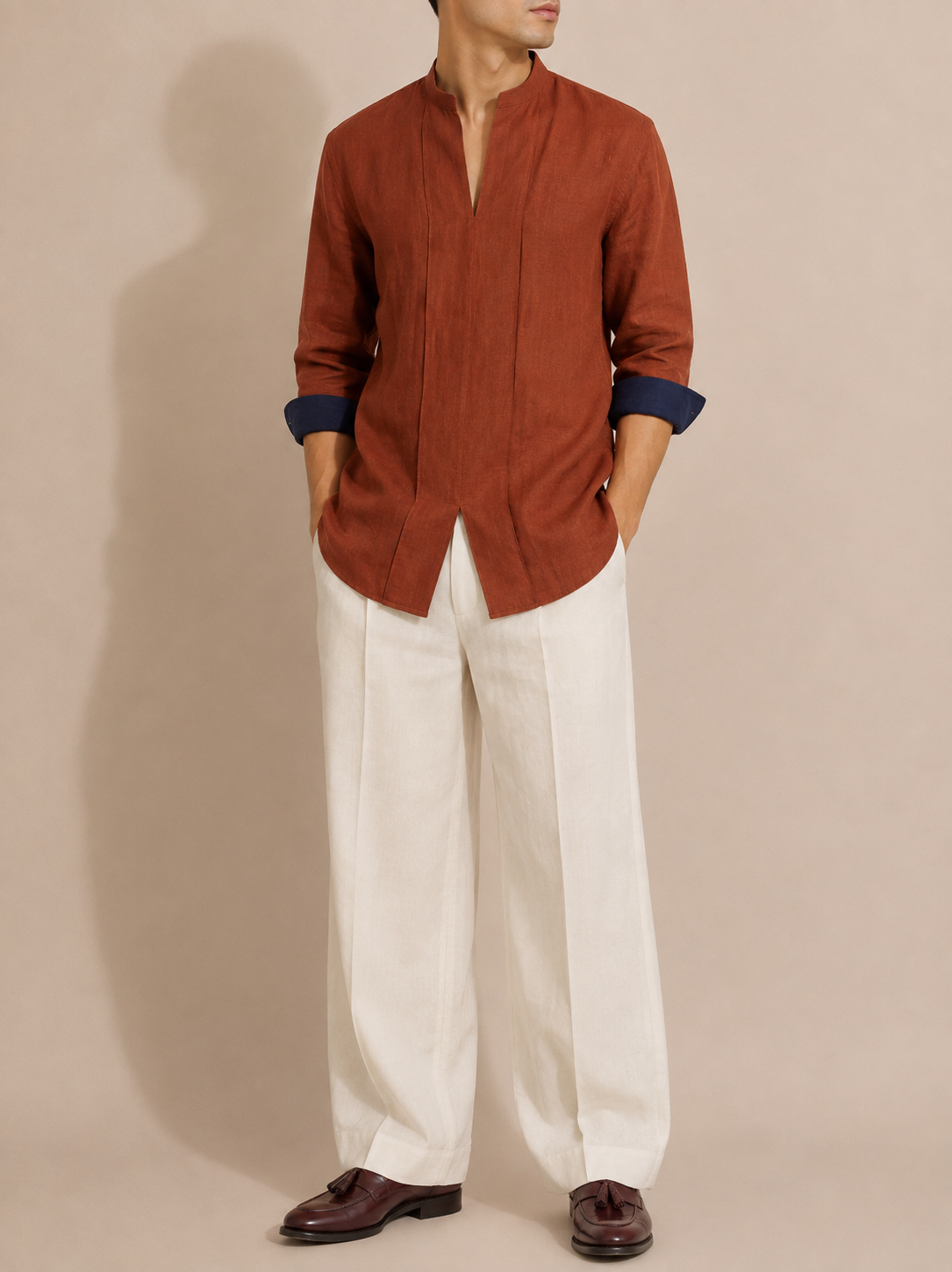 Terracotta Linen Kurta