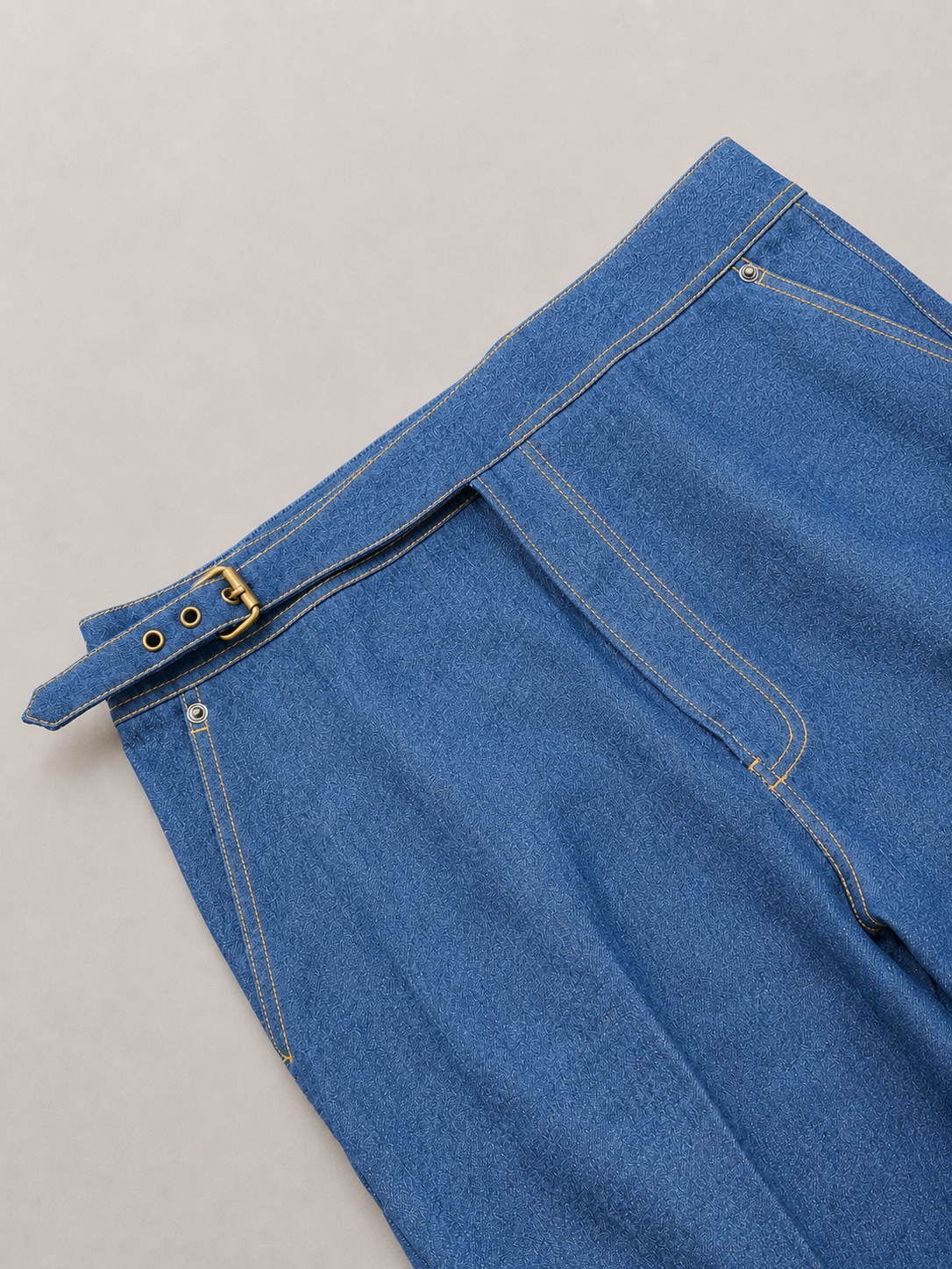Vintage Blue Gurkha Denim Trousers